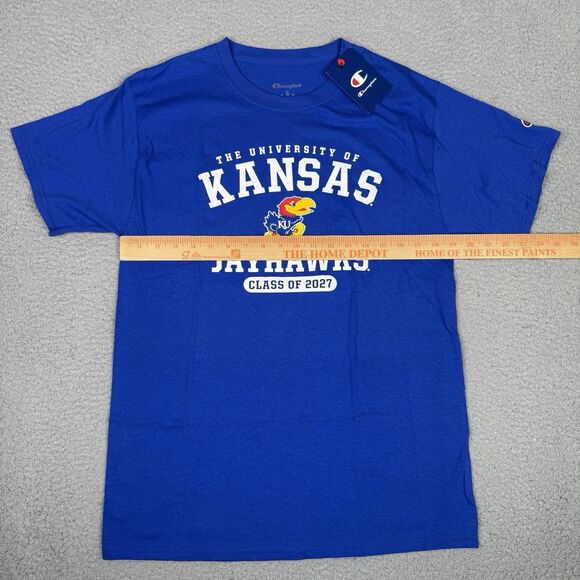 Kansas Jayhawks Shirt Mens Medium Blue Class of 2027 Champion T-Shirt Tee NWT - Picture 7 of 10
